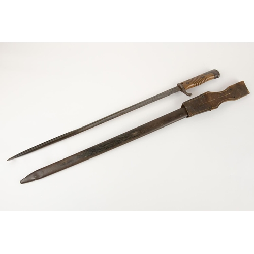 131 - A German Seitengewehr Model 1898 bayonet, slender blade 20¼