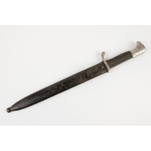 136 - A Third Reich period German parade bayonet, plated blade 9¾