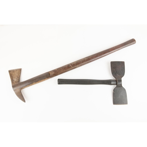 146 - A fireman's large axe, wooden haft 33½