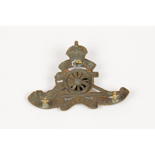 164 - WWI CEF cap badge of the 69th Overseas Field Battery Canadian Field Artillery, with three brass lugs... 