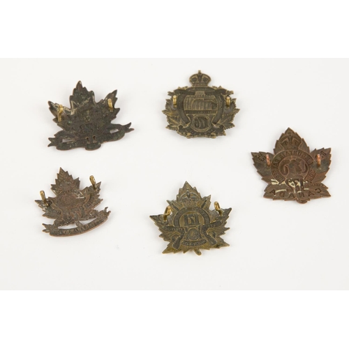 183 - 5 WWI CEF Infantry cap badges: 171st, 172nd by O B Allan, 173rd by Lees, 175th by Cook, and 176th. G... 