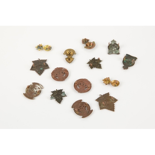 217 - 7 pairs or near pairs of WWI CEF Infantry collar badges: 88th (facing, slightly worn), 92nd (facing)... 