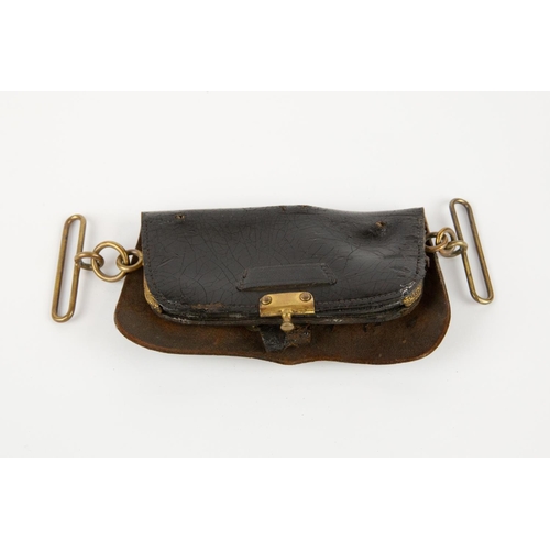 235 - A post 1902 Army Service Corps officer's leather cross belt pouch, with brass badge and fittings. GC... 