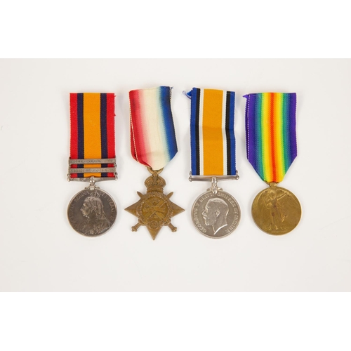 36 - Four: QSA 2 clasps Relief of Ladysmith, SA 01; 1914 star, BWM and Victory (S 14556 Pte G Groves ASC)... 