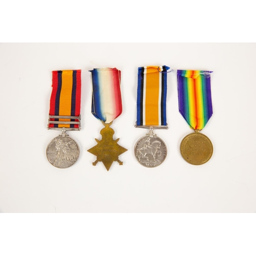 36 - Four: QSA 2 clasps Relief of Ladysmith, SA 01; 1914 star, BWM and Victory (S 14556 Pte G Groves ASC)... 