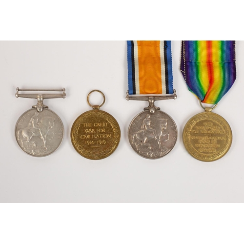 54 - Commonwealth WWI medals: Pair: BWM, Victory (13761 Pte H R Harwood, NZEF) first slight staining to o... 