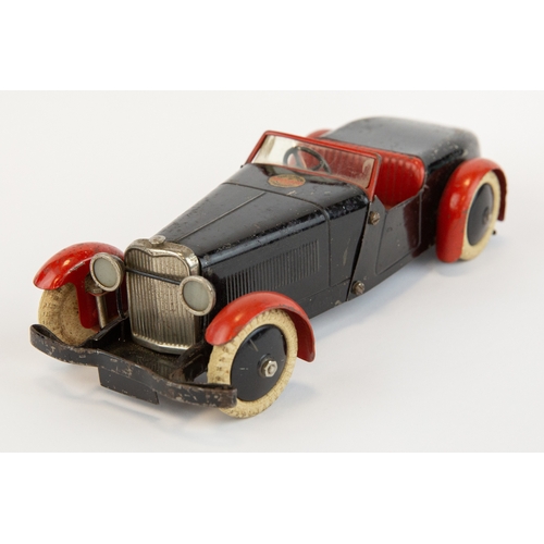 104 - A scarce 1930's No.1 Meccano Constructor Car. An example in black with red mudguards, red seats, bla... 