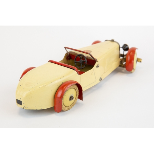 105 - A scarce 1930's No.1 Meccano Constructor Car. An example in cream with red mudguards, red seats, cre... 