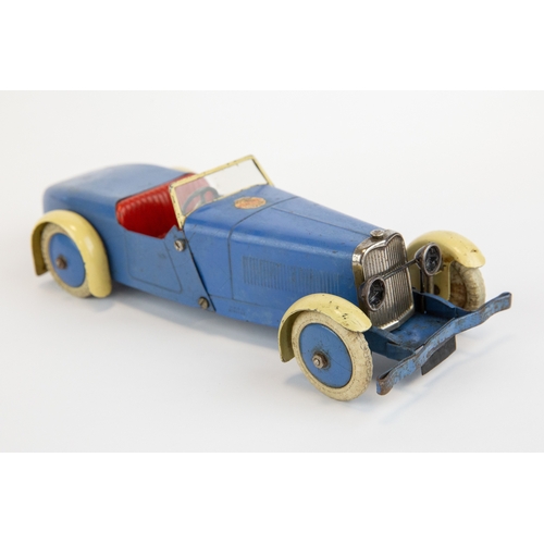 106 - A scarce 1930's No.1 Meccano Constructor Car. An example in blue with cream mudguards, red seats, bl... 