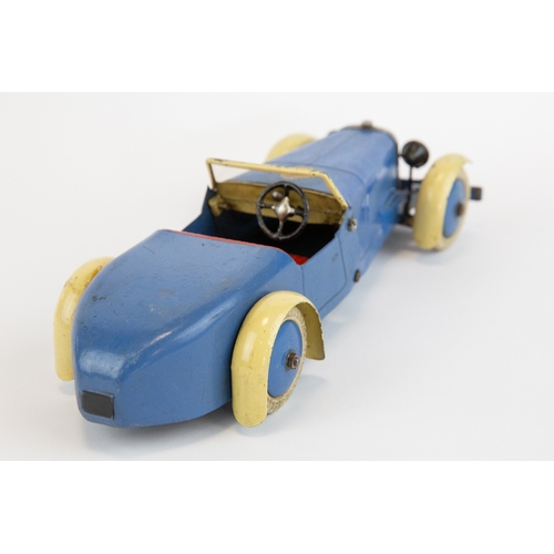 106 - A scarce 1930's No.1 Meccano Constructor Car. An example in blue with cream mudguards, red seats, bl... 