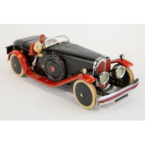 108 - A rare 1930's No.2 Meccano Constructor Car. An example in black with red mudguards/running boards, r... 