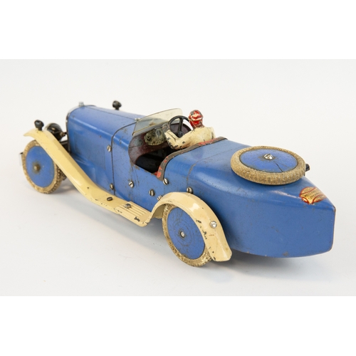 A rare 1930's No.2 Meccano Constructor Car. A boat tail example in blue ...