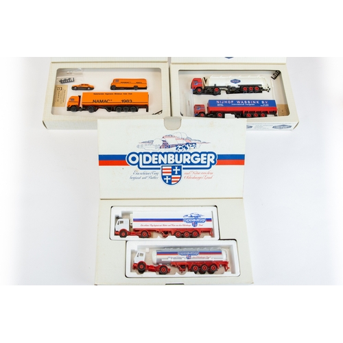 135 - 3 Herpa Ho scale plastic vehicle sets. lot contains International transport Nijhof -Wassink B.V. Wie... 