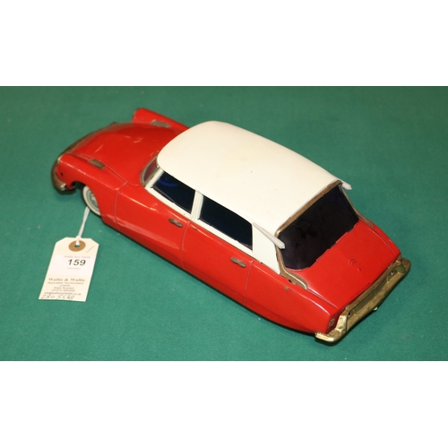 159 - A scarce early 1960's Bandai battery powered 1:18 scale tinplate model of a Citroen ID DS 4-door sal... 