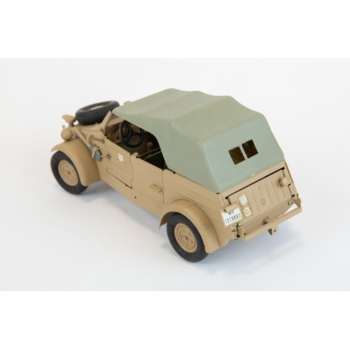 171 - 2 Gonio/ Kaden  1:24 scale VW kubelwagen models. Open top model finished in khaki with camoflauge, M... 