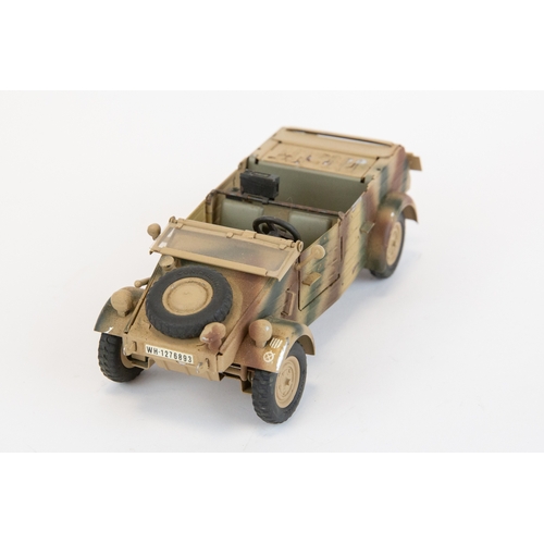 171 - 2 Gonio/ Kaden  1:24 scale VW kubelwagen models. Open top model finished in khaki with camoflauge, M... 