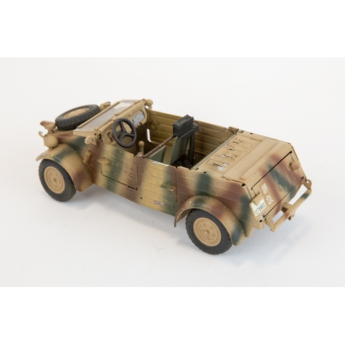 171 - 2 Gonio/ Kaden  1:24 scale VW kubelwagen models. Open top model finished in khaki with camoflauge, M... 