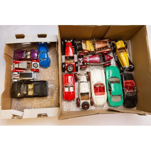 203 - 14 1:18/1:24 scale die-cast models by Bburago etc. Alfa Romeo Spyder (1932), Mercedes Benz 500 K Roa... 