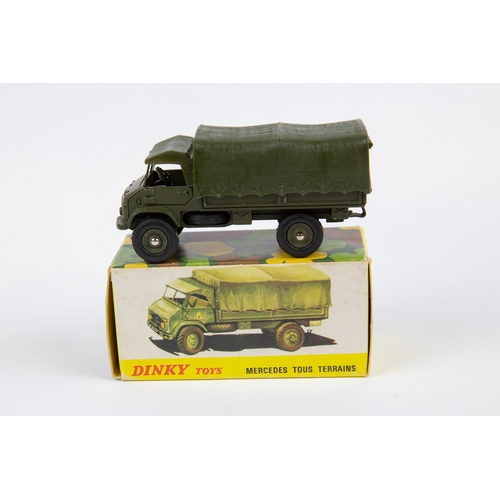 264 - 2 French Dinky Military. Mercedes Tous Terrains (804). Complete with plastic canopy and camouflage n... 