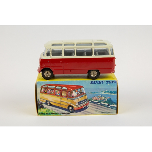 270 - French Dinky Toys Mercedes-Benz 'Petit Autocar' (minibus). An example in dark red and ivory livery, ... 