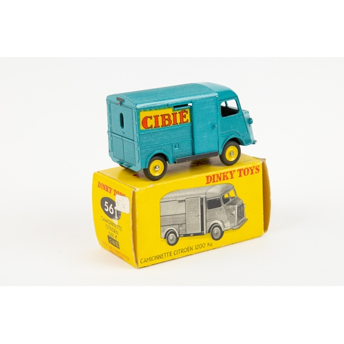 273 - French Dinky Toys Camionnette Citroen 1200Kg (561). An example in blue CIBIE livery, with dished spu... 