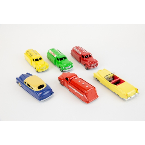 300 - 6 well restored Dinky Toys. 4x Studebaker Petrol Tankers, National, Castrol, Mobilgas and ESSO. A Hu... 