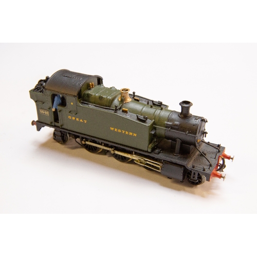 32 - A fine quality brass 00 gauge 2-rail electric Great Western class 55xx 2-6-2 Tank Locomotive. RN 554... 