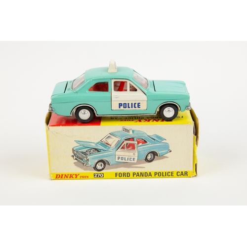 325 - 2 Dinky Toys POLICE Cars. Ford Zodiac (255) in white with red interior and dark metallic grey base, ... 