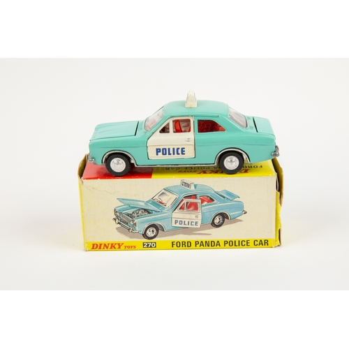 325 - 2 Dinky Toys POLICE Cars. Ford Zodiac (255) in white with red interior and dark metallic grey base, ... 