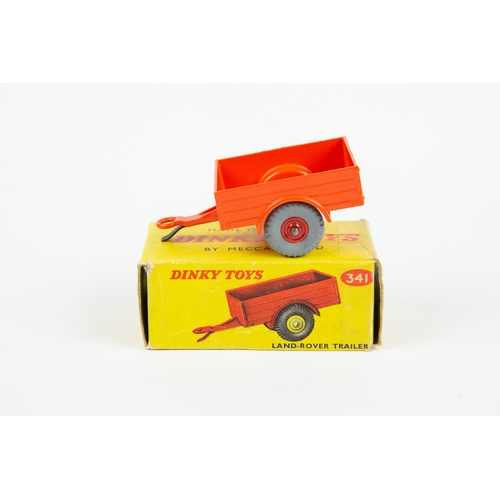 331 - 2 Dinky Toys. Land-Rover (340). A scarce late example in orange with dark green interior, with drive... 