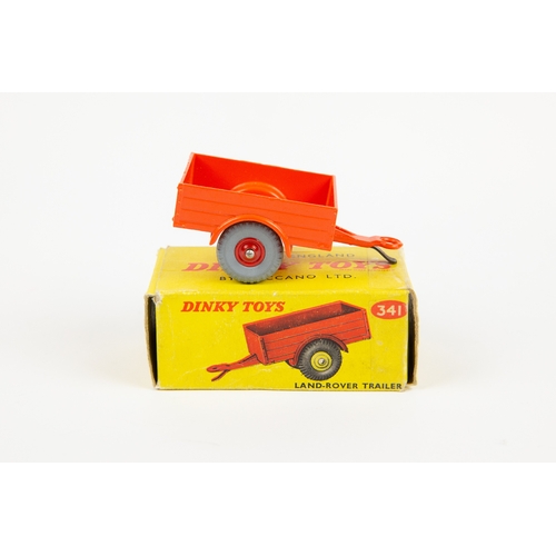 331 - 2 Dinky Toys. Land-Rover (340). A scarce late example in orange with dark green interior, with drive... 