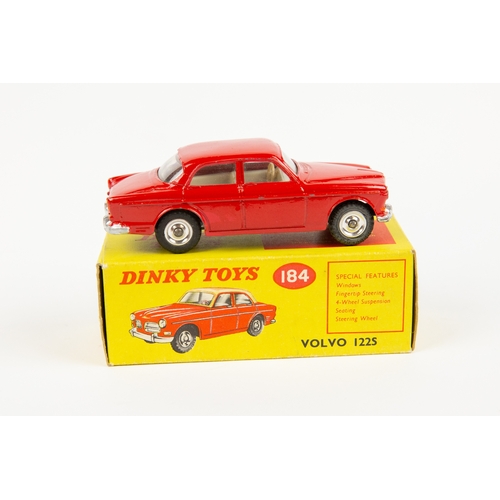 334 - 2 Dinky Toys.  Volkswagen Karmann Ghia Coupe (187). Example in red with black roof, spun wheels with... 