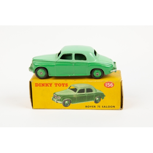 337 - 2 Dinky Toys Rover 75 Saloon (156). In two tone green with dark green wheels and black tyres. Plus a... 