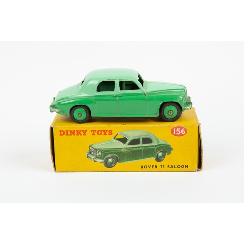 337 - 2 Dinky Toys Rover 75 Saloon (156). In two tone green with dark green wheels and black tyres. Plus a... 