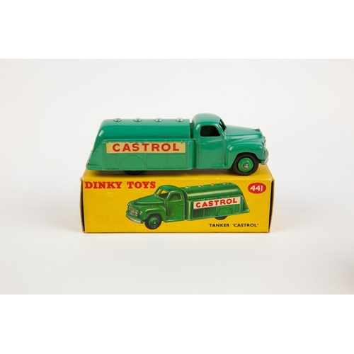 342 - 2 Dinky Toys Studebaker Petrol Tankers. Tanker Castrol (441) in green livery. Plus a Tanker ESSO (44... 