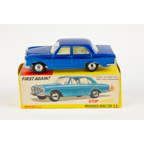 343 - 2 Dinky Toys. B.M.W. 2000TiLux (157). In metallic blue and white with red interior, with battery pow... 