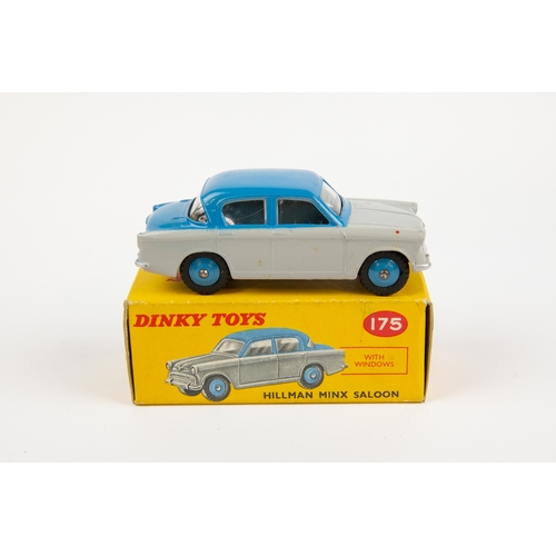 348 - 2 Dinky Toys. Sunbeam Rapier Saloon (175), in blue and grey  with blue wheels. Plus a Sunbeam Rapier... 