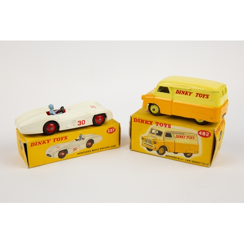 350 - 2 Dinky Toys. Bedford 10CWT Van 'Dinky Toys' (482) in yellow and orange livery, with yellow wheels. ... 