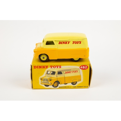 350 - 2 Dinky Toys. Bedford 10CWT Van 'Dinky Toys' (482) in yellow and orange livery, with yellow wheels. ... 