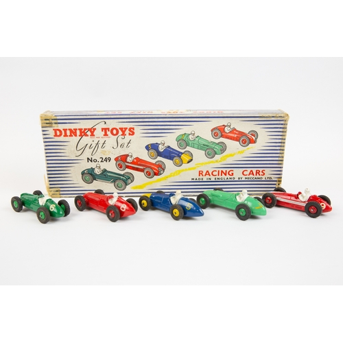 365 - A Dinky Toys Gift Set No.249 Racing Cars. Comprising 5 single seat racing cars- Cooper-Bristol (233)... 