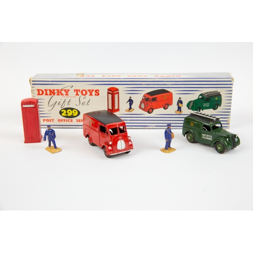 368 - Dinky Toys Gift Set 'Post Office services' 299. Comprising Morris J van in red with black roof panel... 