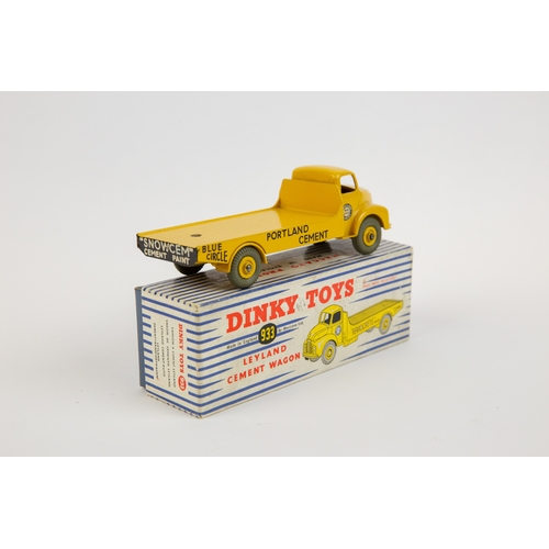 371 - Dinky Toys Leyland Cement Wagon (933). In yellow Portland Cement livery with grey rubber tyres. Boxe... 