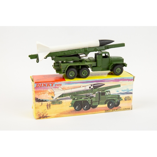 372 - Dinky Toys Honest John Missile Launcher (665). An example in olive green with green plastic platform... 