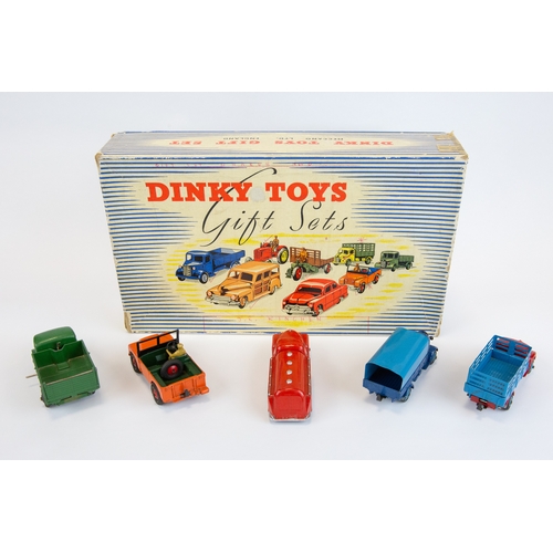 376 - Dinky Toys Gift Set 2. Commercial Vehicles. Comprising Bedford End Tipper (25m) in dark green with b... 