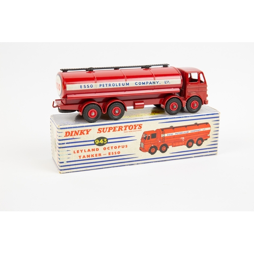 382 - Dinky Supertoys Leyland Octopus Tanker ESSO (943). In red Esso livery. Boxed, minor/some wear. Vehic... 