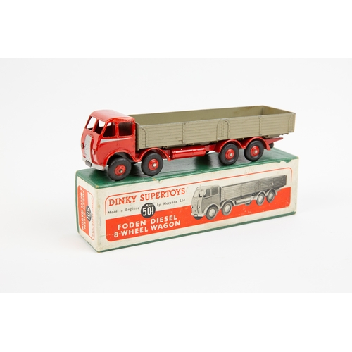 386 - Dinky Supertoys Foden Diesel 8-Wheel Wagon (501). Early DG example, cab, chassis and wheels in brigh... 