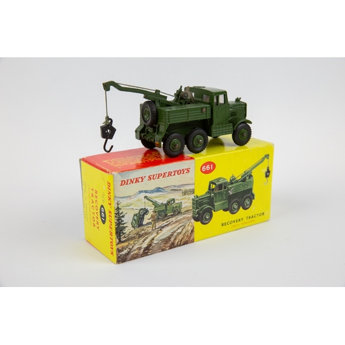 388 - Dinky Supertoys Recovery Tractor (661). A scarce late example in olive green, with window glazing an... 