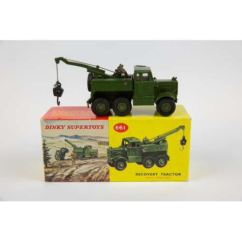 388 - Dinky Supertoys Recovery Tractor (661). A scarce late example in olive green, with window glazing an... 