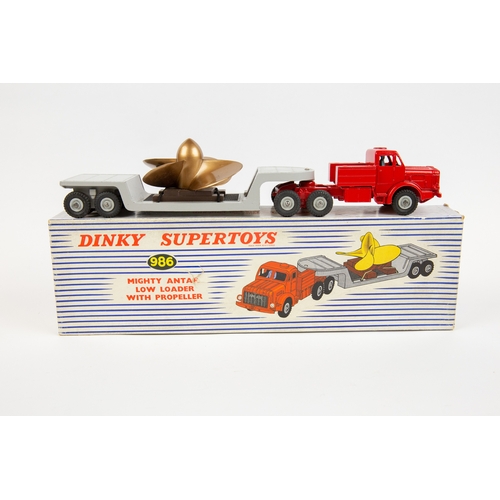 394 - Dinky Supertoys Mighty Antar Low Loader with Propeller load (986). Red tractor unit with driver and ... 