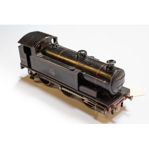 83 - A Bassett-Lowke clockwork O Gauge standard 0-6-0 tank locomotive,41611, in BR red lined black livery... 